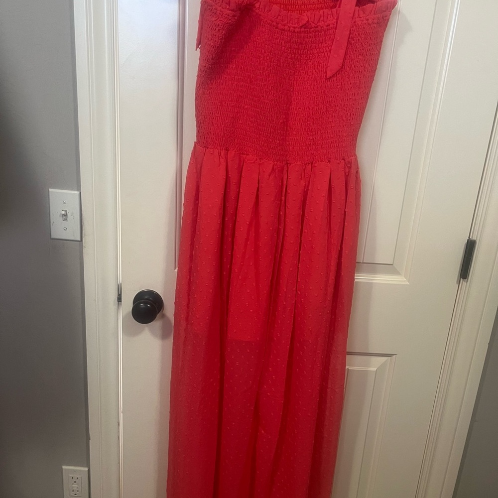 Chic Coral Maxi Dress